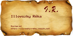 Illovszky Réka névjegykártya