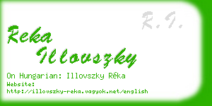 reka illovszky business card