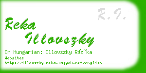 reka illovszky business card